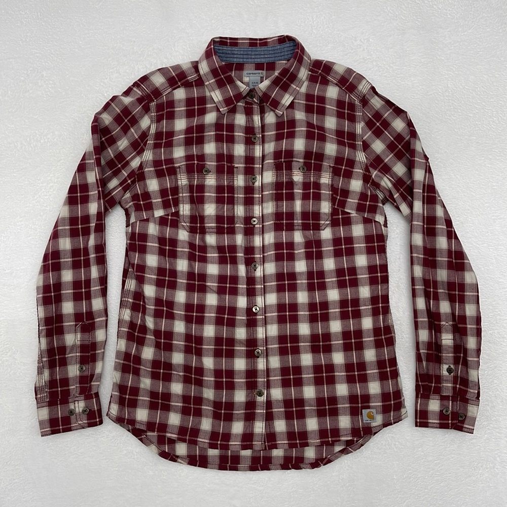 Carhartt Womens Plaid Long Sleeve Button Shirt sz Small (4-6)